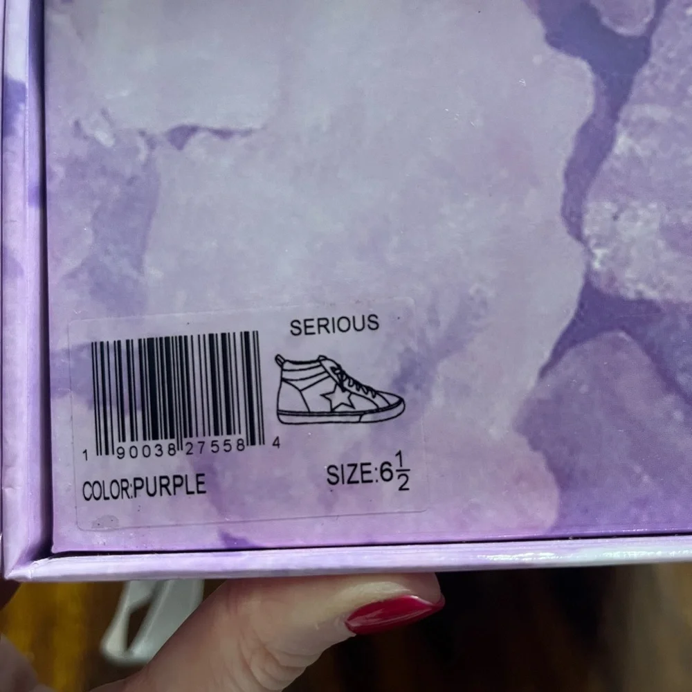 Vintage Havana Midtop sneakers, Size 6.5, purple tye dye. - Picture 3 of 4